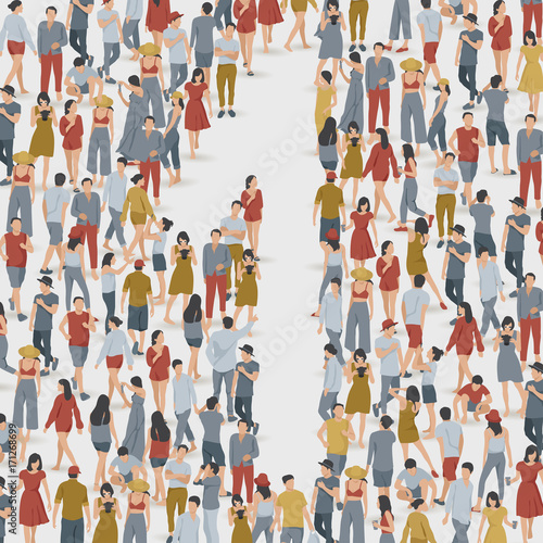Crowd of People in The Shape of Number : Vector Illustration © da_on