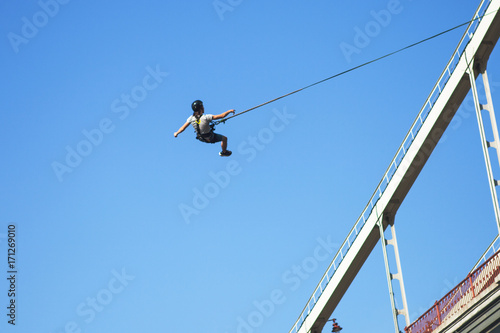 Rope Jumping: people in flight from a height.