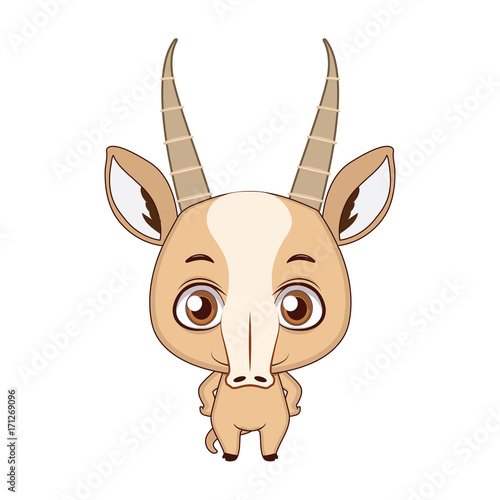 Cute stylized cartoon saiga antelope illustration ( for fun educational purposes, illustrations etc. )