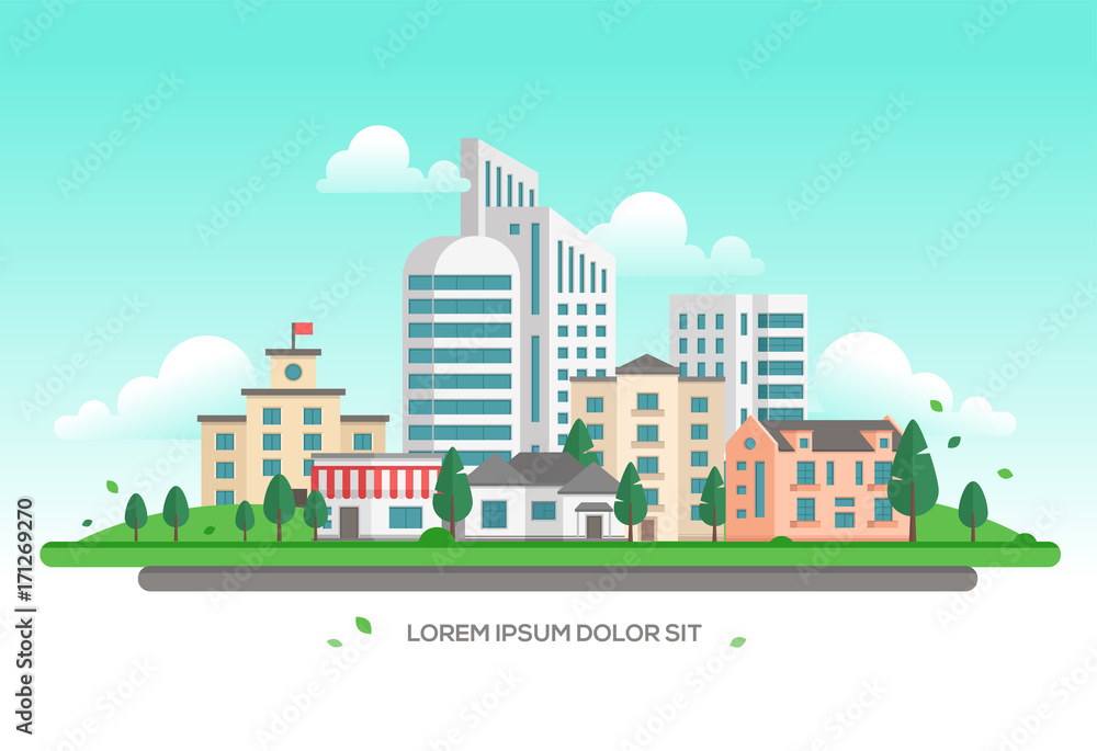 Urban landscape - modern vector illustration