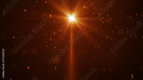 Orange light and glow particles abstract background