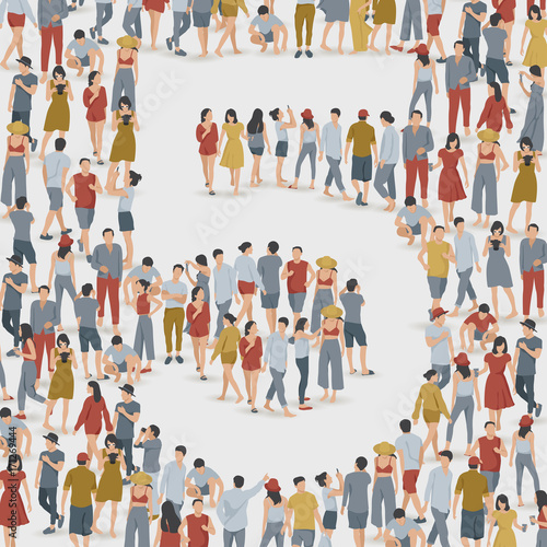 Crowd of People in The Shape of Number : Vector Illustration © da_on