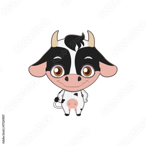 Cute stylized cartoon cow illustration ( for fun educational purposes, illustrations etc. )