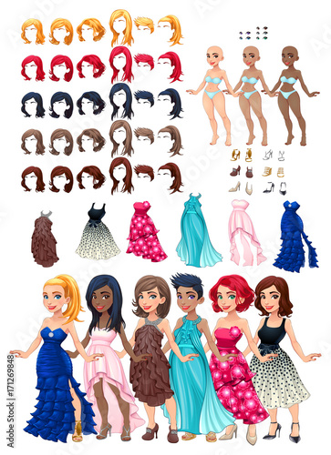 Dresses and hairstyles game