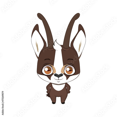 Cute stylized cartoon chamois illustration ( for fun educational purposes, illustrations etc. )