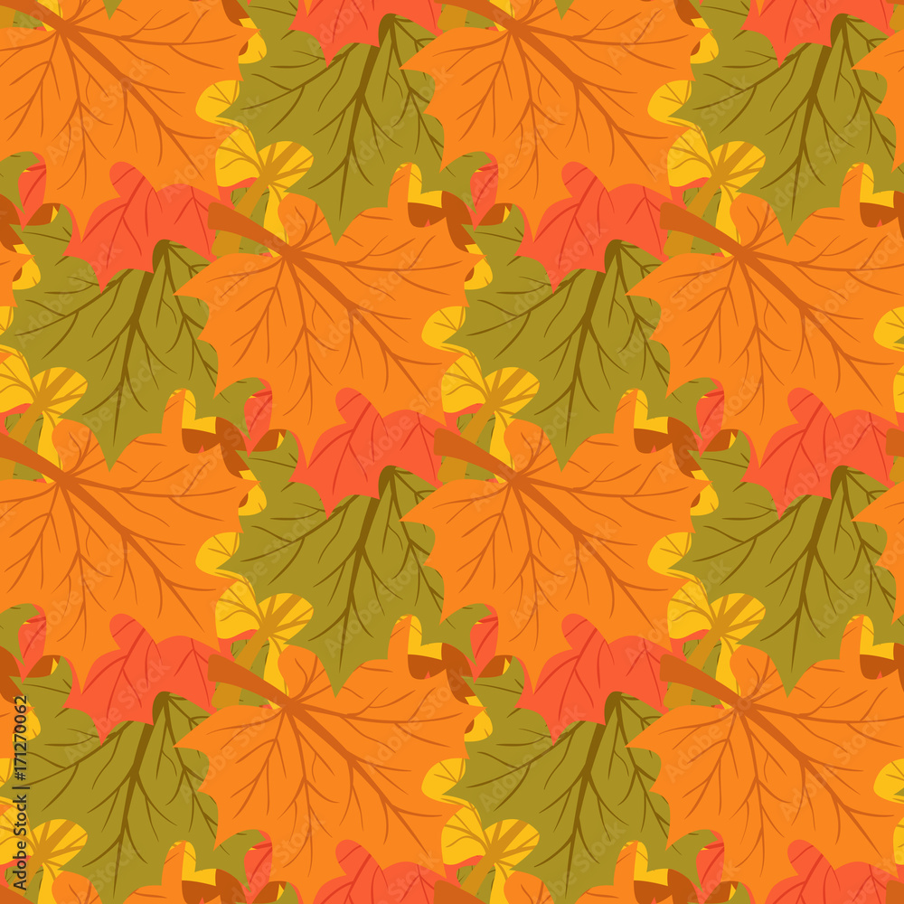 Maple leaves. Autumn background. Endless seamless pattern Maple leaves. Autumn background. Endless seamless pattern
