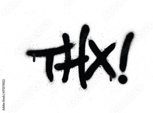 graffiti THX chat abbreviation in black over white