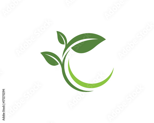 Fotografiet Logos of green leaf ecology nature element vector icon