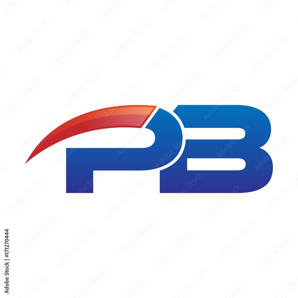 modern vector initial letters logo swoosh pb red blue modern vector initial letters logo swoosh pb red blue