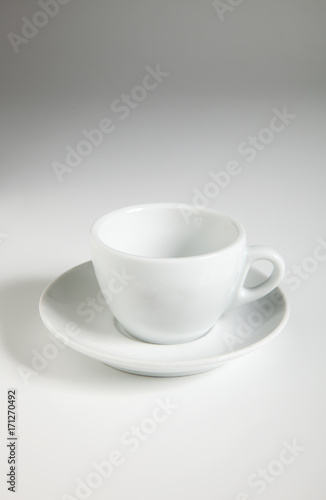 Ceramic espresso cup on white background