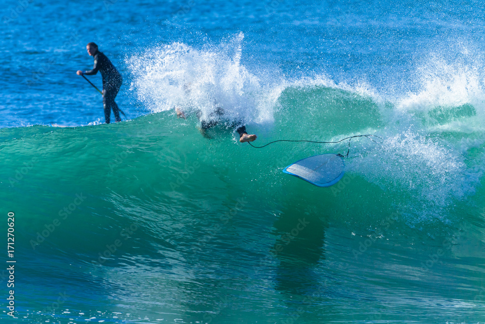 Surfer Girl Crashing Wipeout Wave Ride Surfing Surfer Girl Crashing Wipeout Wave Ride Surfing