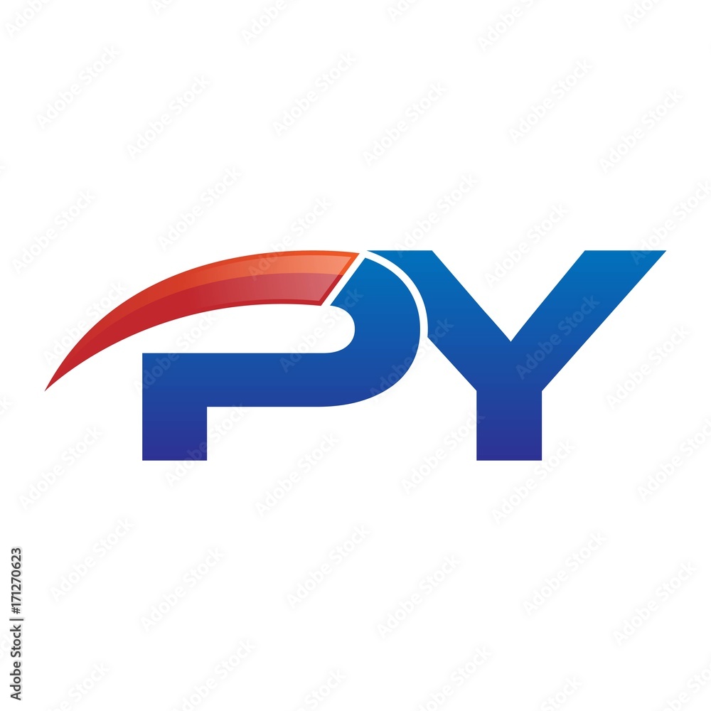 modern vector initial letters logo swoosh py red blue modern vector initial letters logo swoosh py red blue