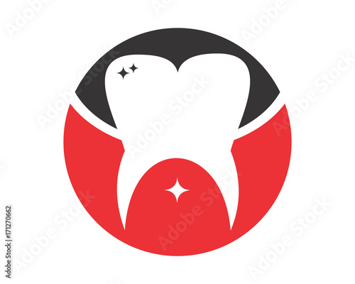 circle silhouette tooth dental dentists icon logo image vector