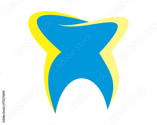 blue silhouette tooth dental dentists icon logo image vector