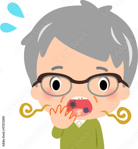 口臭、口腔トラブルに悩むシニア男性