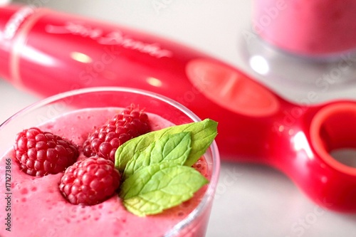 Raspberry shake mixer in the background