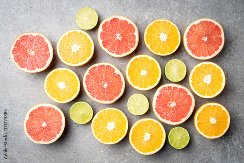 Colorful fruits background. Close up