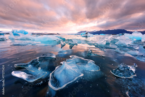 Icebergs in Jokulsarlon glacial lagoon photo