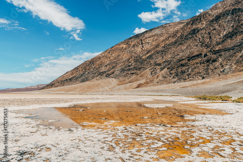 desert landscape at badwater basin  in death valley