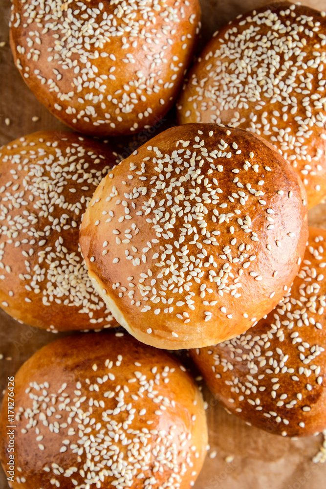 Homemade hamburger rolls. Homemade hamburger rolls.