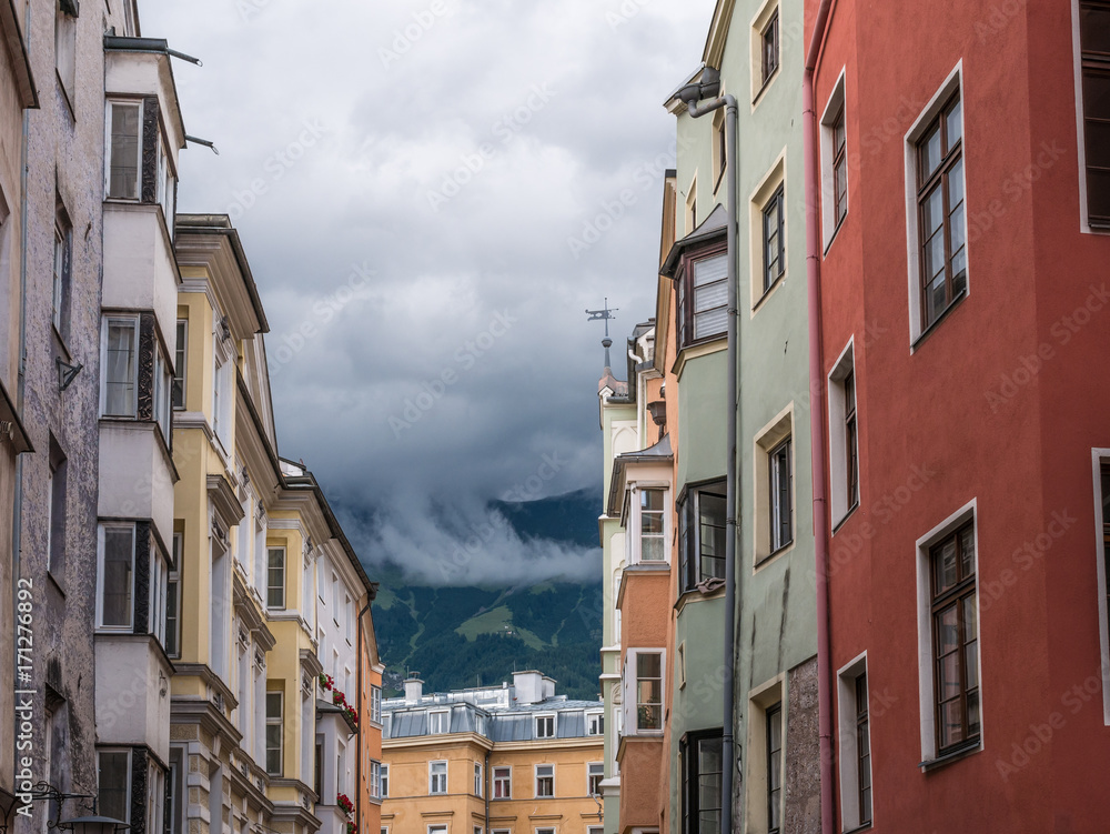 Fototapeta premium The old buildings in city Innsbruck, Austria