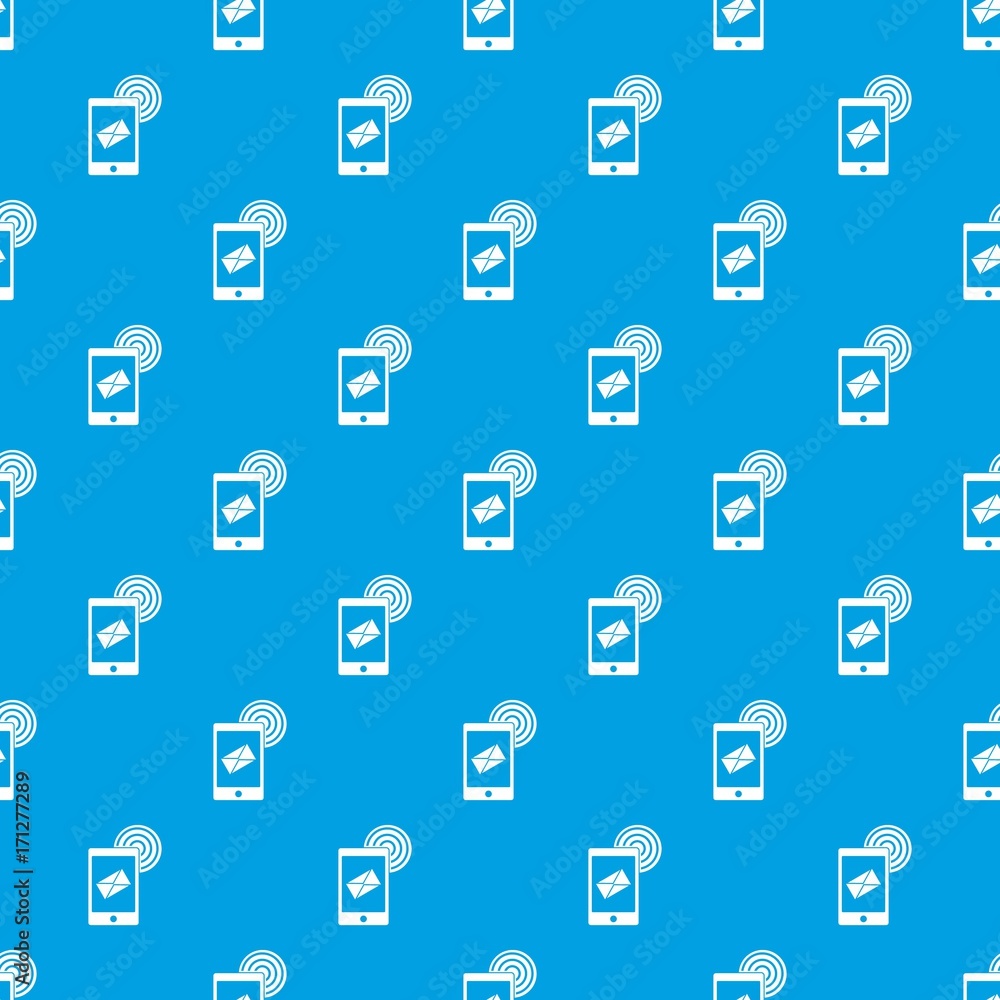 Mobile mail sign pattern seamless blue Mobile mail sign pattern seamless blue