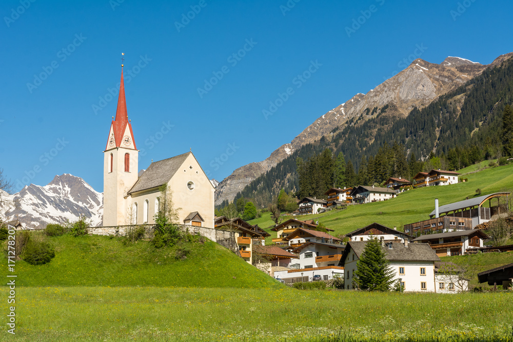 Church of the village in South Tyrol, Racines, Trentino Alto Adige, Italy