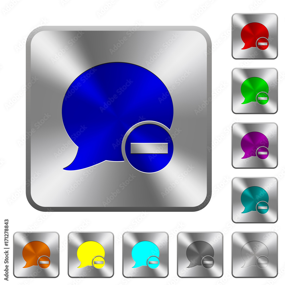 Delete blog comment rounded square steel buttons Delete blog comment rounded square steel buttons