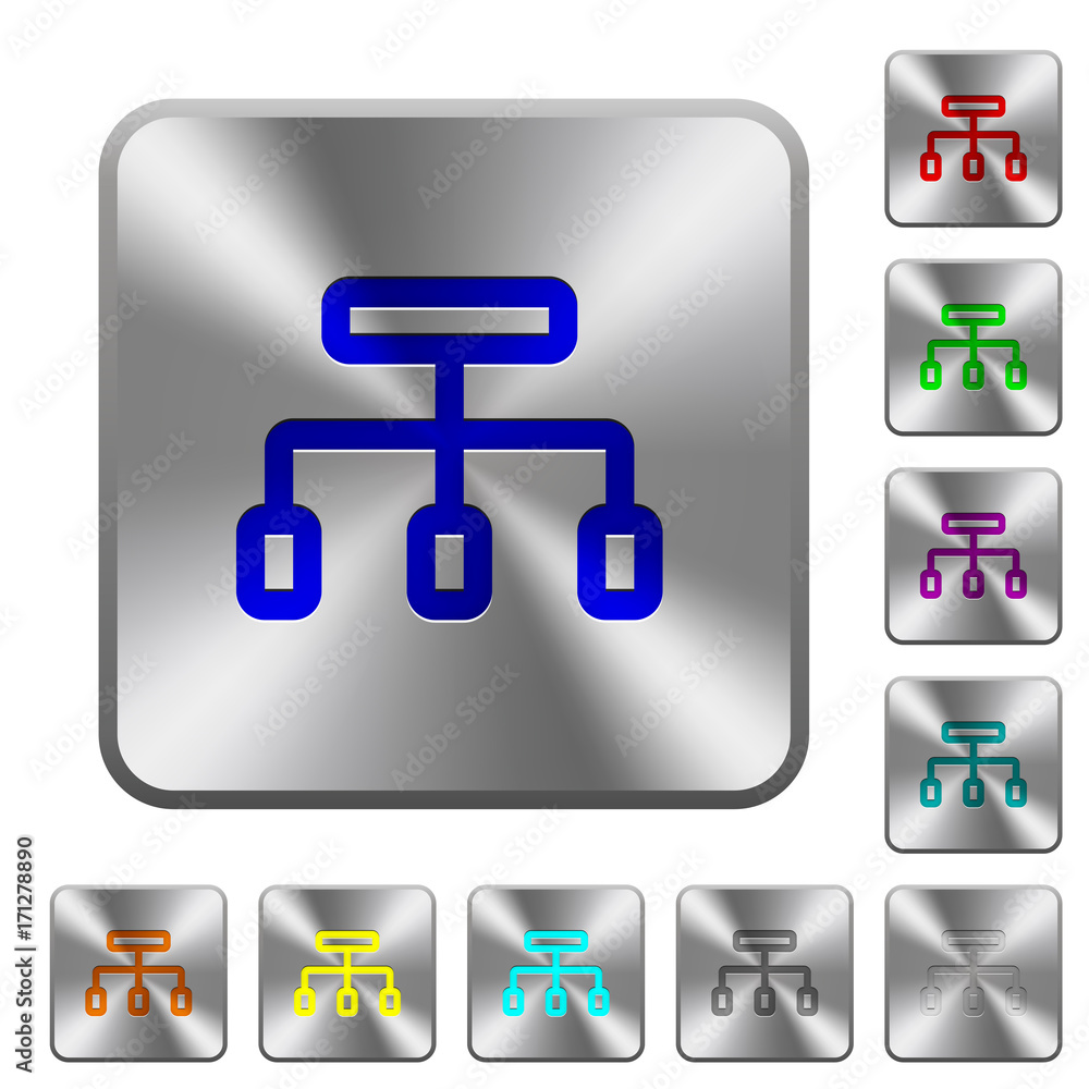 Connect rounded square steel buttons Connect rounded square steel buttons