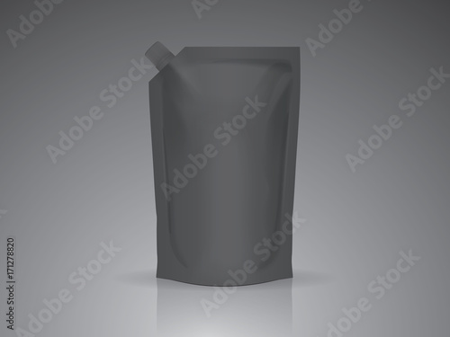 Single blank food or drink pouch bag vector