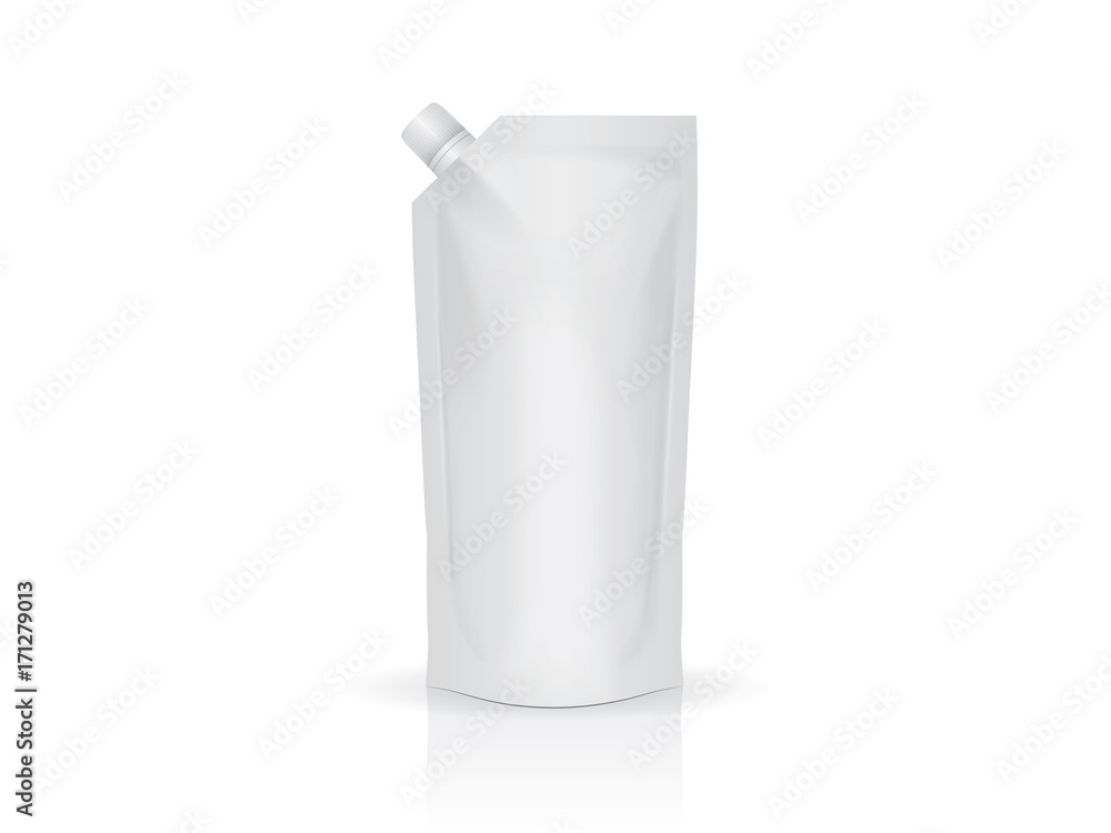 Single blank flexible pouch bag on white background Single blank flexible pouch bag on white background
