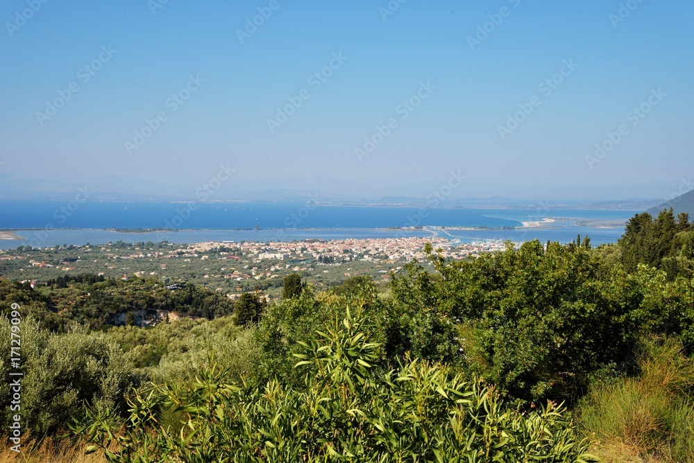 Panorama over the Lefkada Town, Lefkada is the capital city of the island and an unit of municipality Lefkada. It is the most important town of the Lefkada island, with the population of about 13,000.