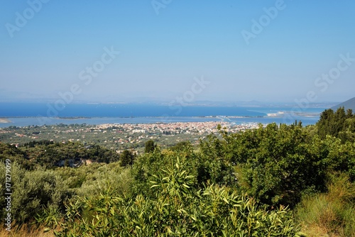 Fototapeta Naklejka Na Ścianę i Meble -  Panorama over the Lefkada Town, Lefkada is the capital city of the island and an unit of municipality Lefkada. It is the most important town of the Lefkada island, with the population of about 13,000.