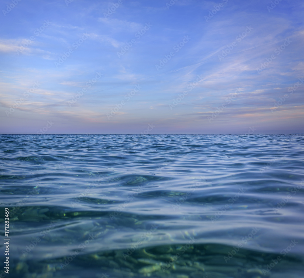 Blue sky with clouds over the sea. Blue sky with clouds over the sea.