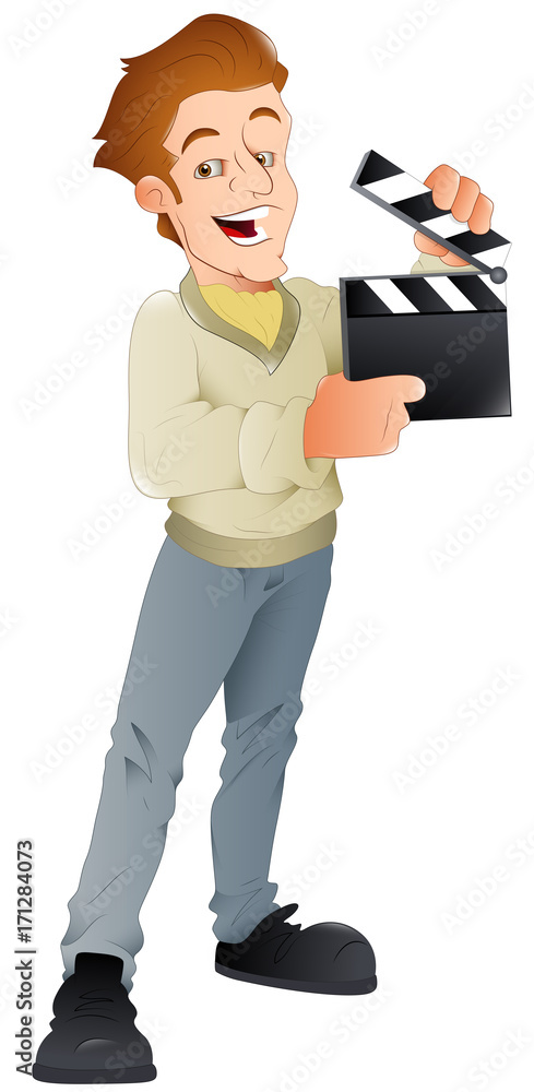 Movie Shooting - Vector Character Illustration Movie Shooting - Vector Character Illustration