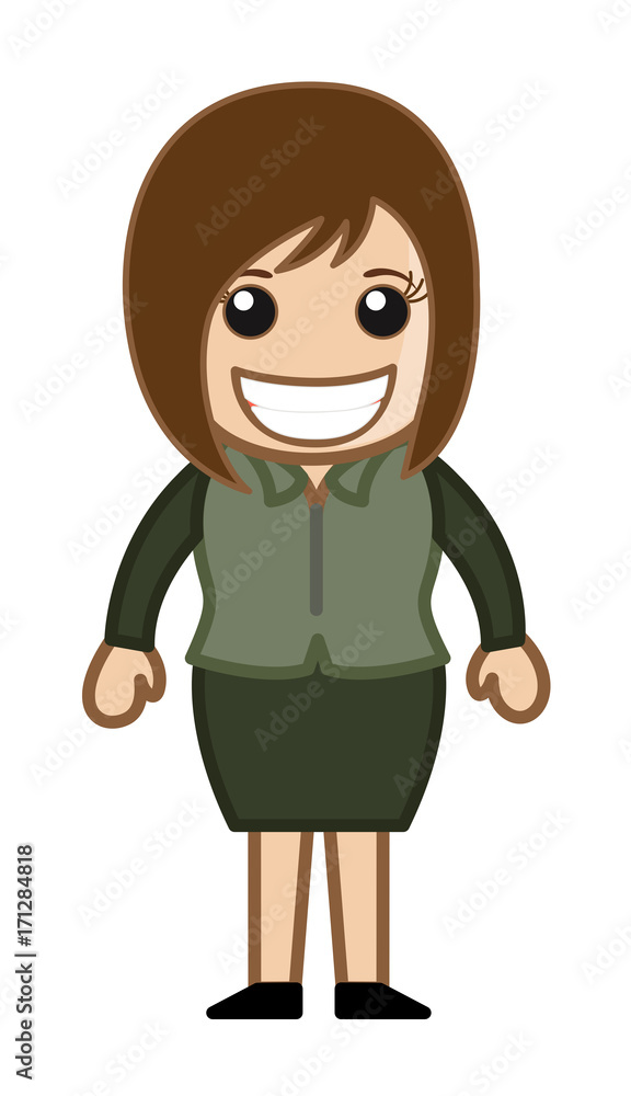 Over Excited Cartoon Girl