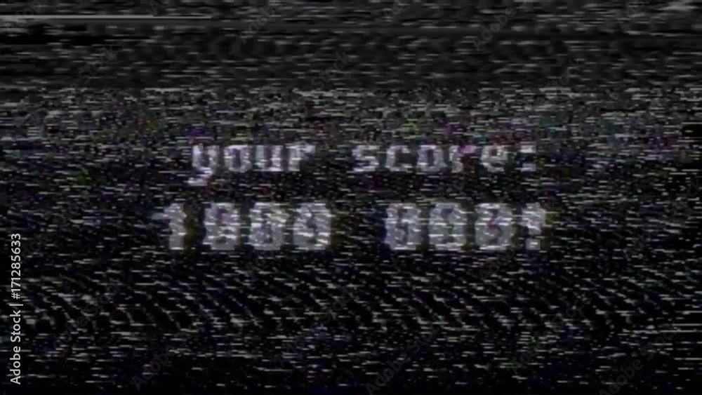 retro videogame text on old tv screen ... New quality universal vintage ...