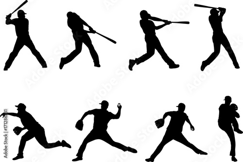 baseball silhouettes collection 4