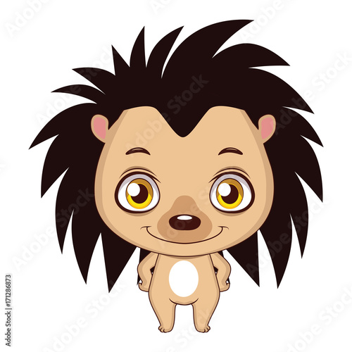 Cute stylized cartoon hedgehog illustration ( for fun educational purposes, illustrations etc. )