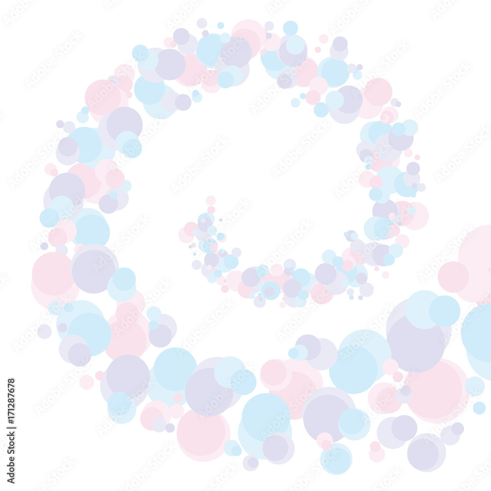 spiral shape abstract bubble vector illustration.  tender elegant style abstract geometry design for print and web