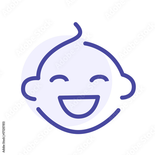 Child line icon, baby human vector sign