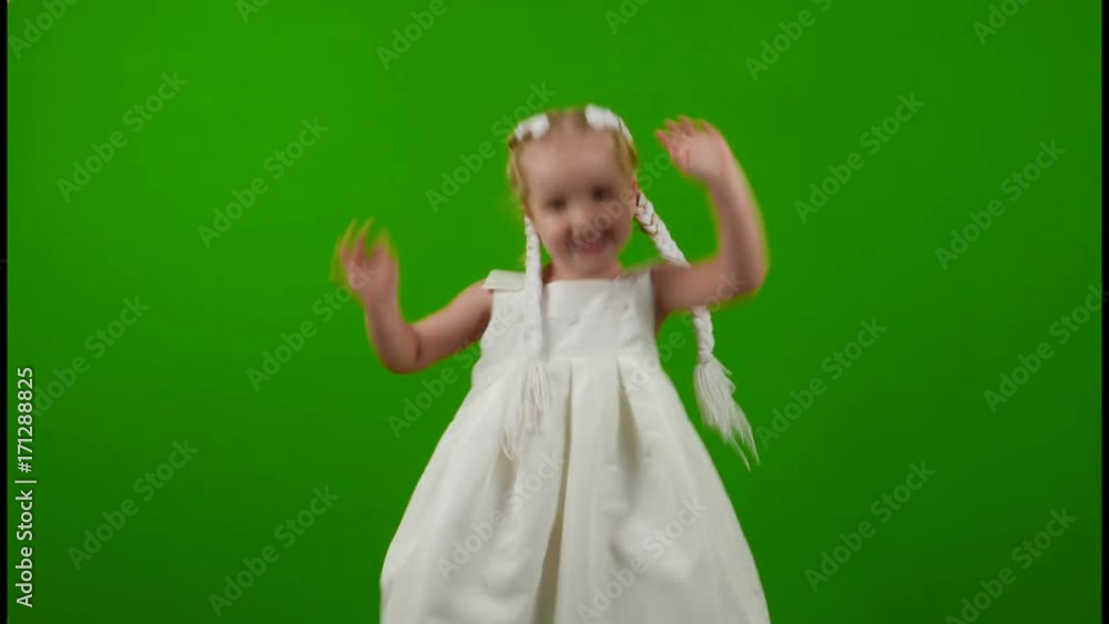 little girl is dancing green screen little girl is dancing green screen