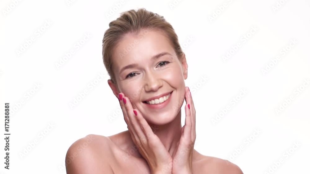 Beautiful blonde middle age woman with perfect skin Beautiful blonde middle age woman with perfect skin