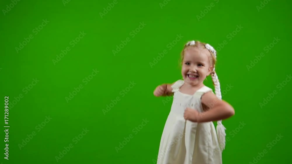 little girl is dancing green screen little girl is dancing green screen