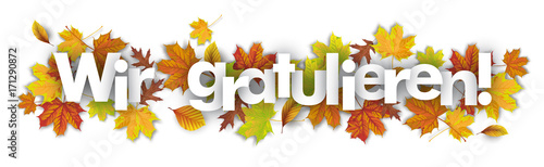 Herbstlaub Wir gratulieren