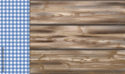 Table With Blue Checked Table Cloth