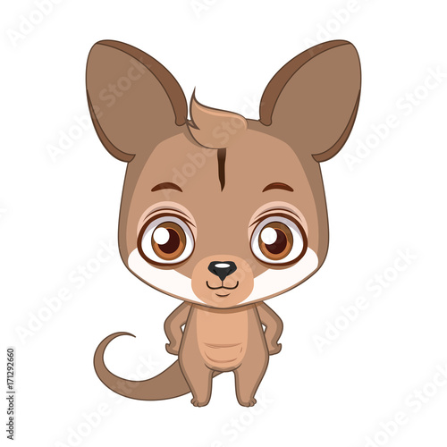 Cute stylized cartoon wallaby illustration ( for fun educational purposes, illustrations etc. )