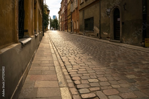 Warsaw, Poland - August 2, 2017: Architecture and people on the street New World in Warsaw.