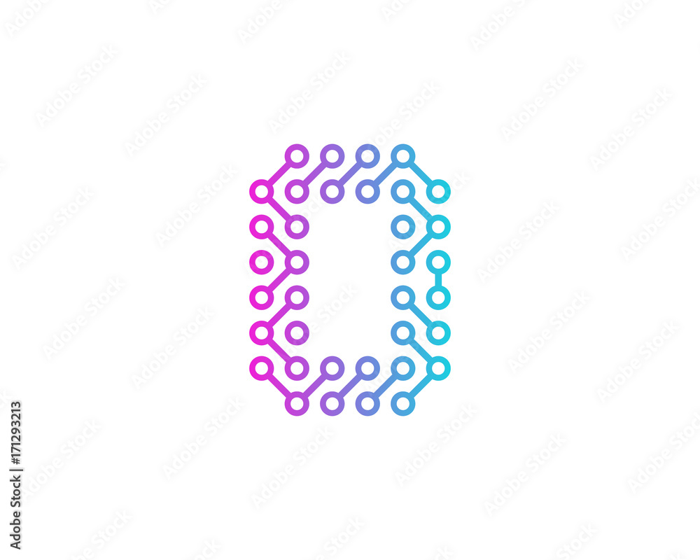 Digital Circuit Number 0 Icon Logo Design Element