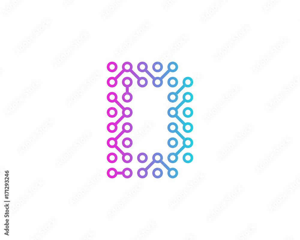 Digital Circuit Letter D Icon Logo Design Element Digital Circuit Letter D Icon Logo Design Element